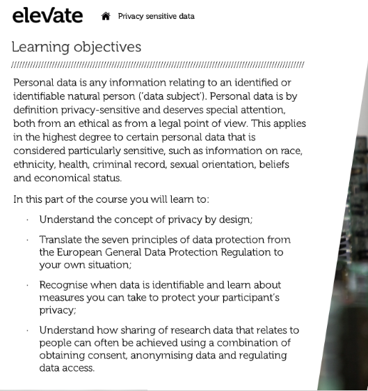 start privacy-sensitive data