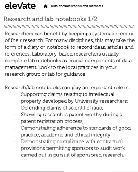 Lab notebooks